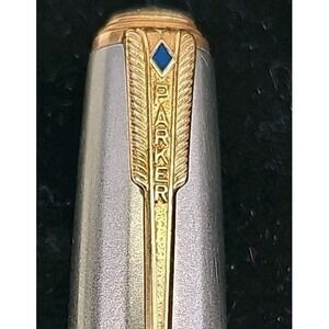 Rare Fountain Pen Parker 51 Vacumatic Blue Diamond in brown Resin & Gold Pl.